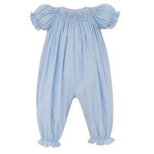 NWT PETIT BEBE Tiffany Corduroy Long Bishop Smocked Bubble - 3M